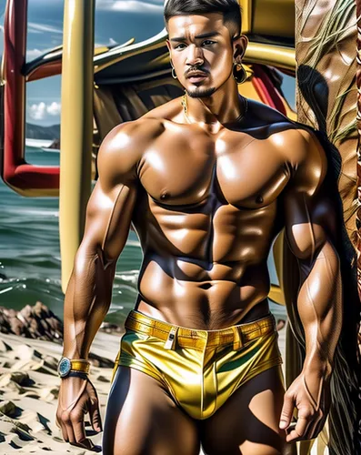 calm usopp,aquaman,anchored,brown sailor,sea man,poseidon,pharaoh,panamanian balboa,polynesian,greek god,muscle icon,world digital painting,boat operator,lifeguard,anchor,sea god,god of the sea,man at the sea,mariner,katakuri