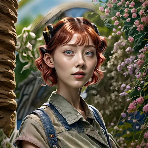 fae,fantasy portrait,clementine,lilian gish - female,nora,flora,digital painting,girl in the garden,world digital painting,girl in flowers,violet head elf,portrait background,mystical portrait of a girl,elven flower,girl picking flowers,faery,valerian,rosa 'the fairy,biologist,girl portrait