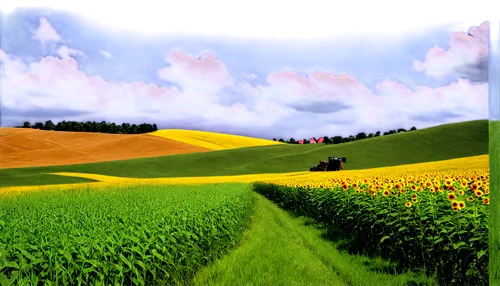 palouse,field of rapeseeds,tulips field,virtual landscape,flower field,landscape background,field of cereals,cornfield,tulip fields,sunflower field,blooming field,tulip field,wheat field,corn field,wheatfield,3d background,yellow grass,cultivated field,wheat fields,toscana,Illustration,Realistic Fantasy,Realistic Fantasy 08