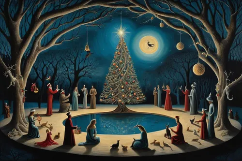 christmas scene,christmas circle,christmas landscape,the occasion of christmas,carol singers,christmas motif,carolers,birth of christ,the holiday of lights,nativity,christmas carols,the star of bethlehem,fourth advent,third advent,candlemas,christmas carol,first advent,second advent,yule,modern christmas card,Illustration,Realistic Fantasy,Realistic Fantasy 40