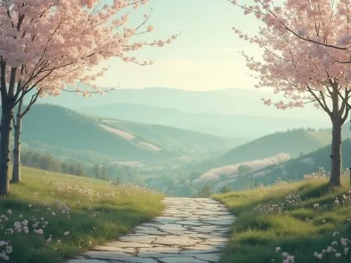 spring background,springtime background,japanese sakura background,sakura background,landscape background,spring morning,walking in a spring,spring blossoms,sakura trees,nature background,spring blossom,meadow in pastel,spring nature,blooming field,cherry blossoms,the cherry blossoms,spring,springtime,watercolor background,cherry trees,Photography,General,Realistic