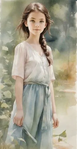 elif,beren,pevensie,liesel,lakorn,children's background,arrietty,little girl in wind,the little girl,girl in a long,watercolor background,photo painting,little girl fairy,sarun,young girl,dorthy,derya,storybook character,hande,narnians,Digital Art,Watercolor