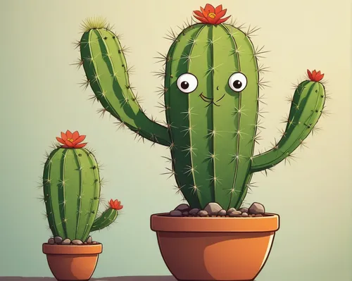 Create a funny cartoon cactus dancing in a pot,cactus digital background,cactus,cacti,kawaii cactus,cactus line art,prickly,san pedro cactus,hedgehog cactus,moonlight cactus,potted plant,watercolor ca