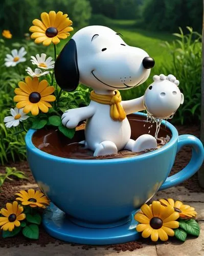 snoopy,cute cartoon image,jack russel,watering can,peanuts,chocolate daisy,flower pot,flowerpot,flower tea,garden pot,cute puppy,daisy flowers,tibet terrier,daisy flower,cartoon flowers,flower animal,jack russell,daisies,jack russell terrier,daisy family,Illustration,American Style,American Style 01