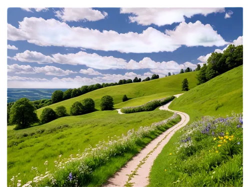 hiking path,chemin,rolling hills,winding road,appalachian trail,hills,landscape background,meadow landscape,polding,trail,alpine route,path,uphill,mountain road,the path,meadow rues,pathway,odenwald,the mystical path,downhills,Illustration,Realistic Fantasy,Realistic Fantasy 31