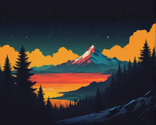 Another Firewatch Wallpaper For Amoled Display Wallpaper Iphone Android Scenery Wallpaper Minimal Wallpaper Ipad Wallpaper Watercolor,mountain sunrise,mount hood,mt hood,rainier,stratovolcano,mountain