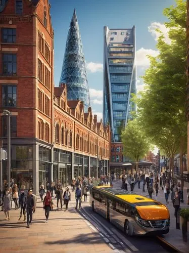 deansgate,mancunian,spitalfields,brindleyplace,hafencity,broadgate,pancras,merseytravel,manchester,mancunians,castlefield,aldgate,hammerson,birmingham,heatherwick,brummie,friargate,pedestrianisation,mvrdv,broadmead,Illustration,Paper based,Paper Based 04