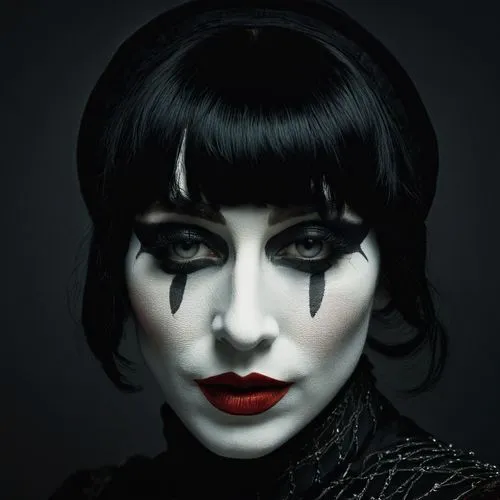 gothic portrait,dita,goth woman,gothic woman,dark portrait,pierrot,mime,mime artist,dark gothic mood,vampire woman,gothic fashion,goth,goth like,goth subculture,black eyes,gothic,evil woman,vampire lady,gothic style,marionette,Photography,Artistic Photography,Artistic Photography 05