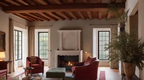 a living room with lots of windows and a fireplace,home interior,fireplace,sitting room,fireplaces,fire place,inglenook