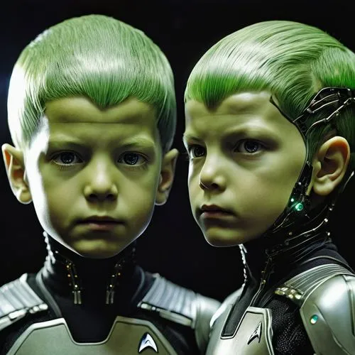 Borg Assimilated Twin Boys, Star Trek Kelvin Timeline,2010 Hollywood Style, Robotization, Compliance, Perfection, Collective Consciousness, Singularity, Resistance Is Futile,cyborgs,senderens,stamets,