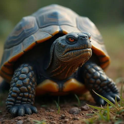 image of a turtle on steroids
,the image shows a tortoise looking for food,tortoise,tortious,terrapin,sulcata,galapagos tortoise,turtle,Photography,General,Realistic