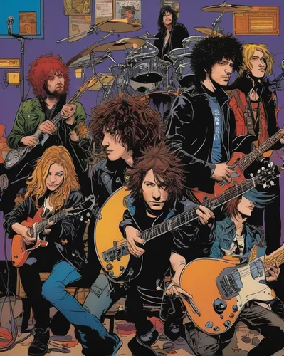 thrash metal,rock music,rock band,rock concert,lady rocks,rock 'n' roll,music band,guitars,eagles,rock'n roll,slash,rock,rock and roll,rush,ac dc,guitar head,rock n roll,helloween,acdc,music fantasy,Illustration,American Style,American Style 06