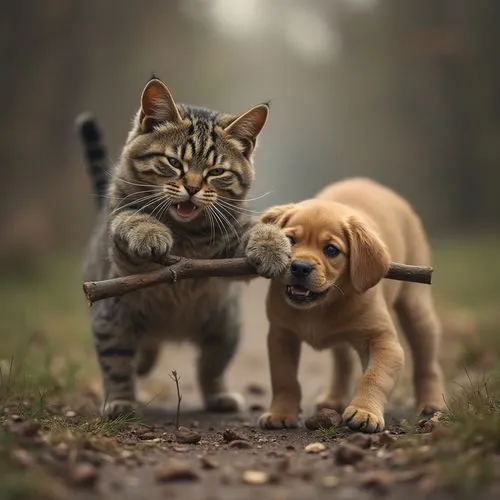 dog - cat friendship,dog and cat,cats playing,pounce,cute animals,walking dogs,dog walker,petcare,cat lovers,pounced,handoff,catfight,tug of war,pouncing,kittens,veterinarians,pawing,animal photography,showdown,felids