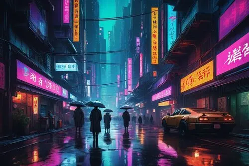 cyberpunk,taipei,hong kong,neon arrows,kowloon,shanghai,tokyo city,shinjuku,colorful city,tokyo,cityscape,neon ghosts,neon lights,chinatown,neon,hk,alleyway,neon light,world digital painting,rainy,Art,Classical Oil Painting,Classical Oil Painting 11