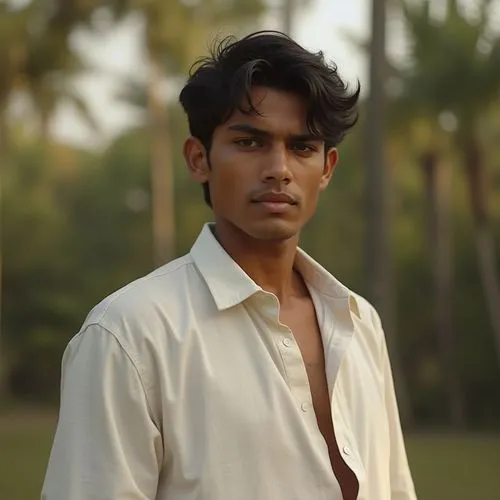 a young man is standing in front of some trees,anirudh,mahendravarman,kammula,satyendra,devvarman,sekhar