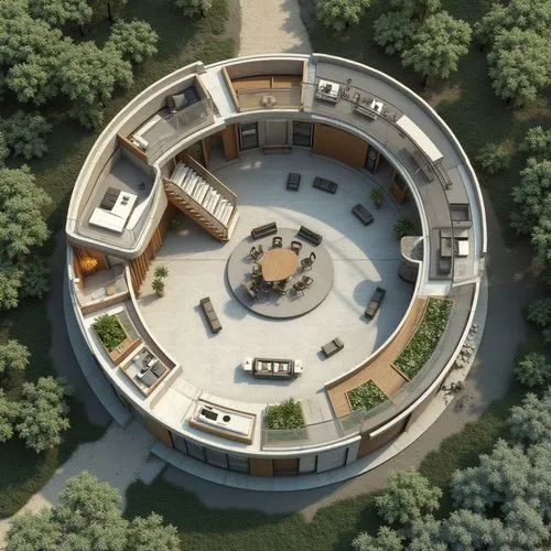 helipad,3d rendering,europan,sky apartment,top view,school design