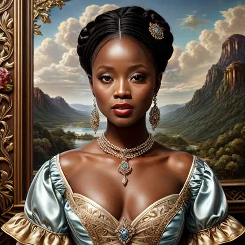 tiana,african american woman,beautiful african american women,black woman,the mona lisa,african woman,black pearl,queen,fantasy portrait,black women,queen s,jasmine bush,nigeria woman,a woman,cinderella,portrait background,ebony,queen bee,official portrait,mona lisa