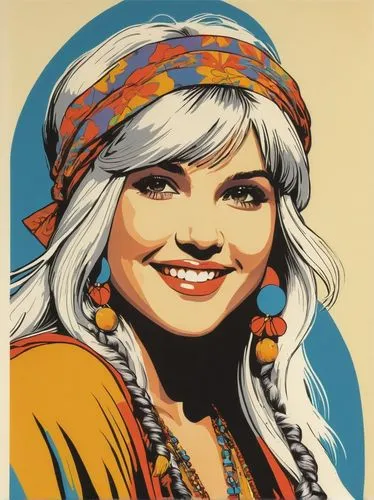 Draw a cute hippie character with a bright smile.
Samantha Fox ,emmylou,connie stevens - female,varda,boho art style,kosmea,googoosh,zindzi,littlefeather,retro woman,boho art,wpap,kalinka,bohemian art