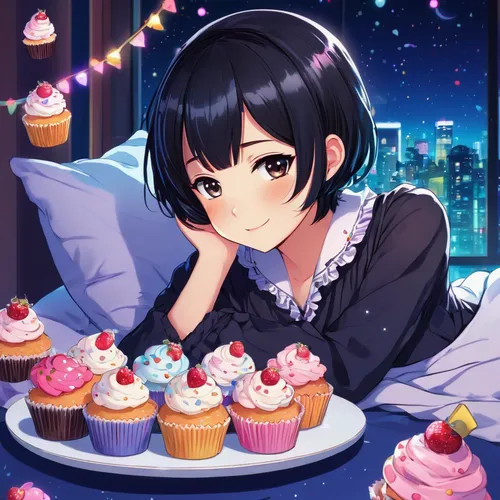 nico,birthday banner background,sonoda love live,cupcake background,honmei choco,cupcake,azusa nakano k-on,cup cake,small cakes,dessert,she,cocoa,ako,birthday template,kawaii,cake,kue,portrait background,birthday background,edit icon,Illustration,Japanese style,Japanese Style 03