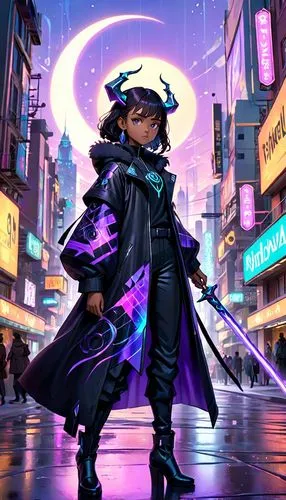 cyberpunk,dodge warlock,ultraviolet,raven rook,monsoon banner,cyber,samurai,swordsman,cg artwork,indigo,rosa ' amber cover,purple wallpaper,nova,yukio,purple background,noodle image,swordswoman,pandemic,samurai fighter,music background,Anime,Anime,Cartoon