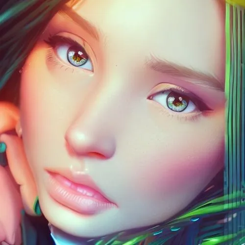 fantasy portrait,doll's facial features,girl portrait,mystical portrait of a girl,green eyes,women's eyes,anime 3d,gradient mesh,world digital painting,3d fantasy,mermaid background,mermaid vectors,green mermaid scale,cosmetic,natural cosmetic,realdoll,digital art,3d rendered,portrait background,cosmetics,Common,Common,Cartoon