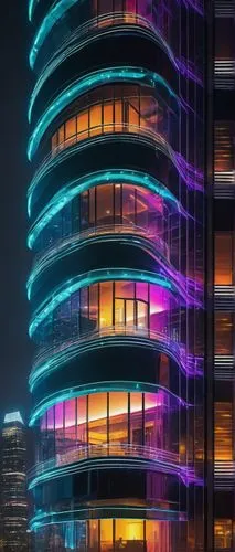 vdara,escala,colored lights,largest hotel in dubai,futuristic architecture,condos,residential tower,balconies,colorful light,miami,colorful spiral,colorful city,urban towers,renaissance tower,sky apartment,colorful facade,condo,penthouses,hypermodern,colorful glass,Illustration,Black and White,Black and White 02
