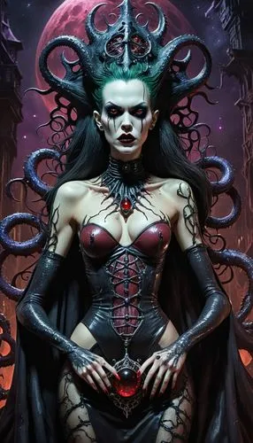 demona,baroness,hela,demoness,vampire woman,abaddon,vampira,rasputina,voodoo woman,lacrimosa,demonata,satana,niobe,viveros,vampire lady,evil woman,kalima,mesmero,vodun,medusa,Illustration,Realistic Fantasy,Realistic Fantasy 47