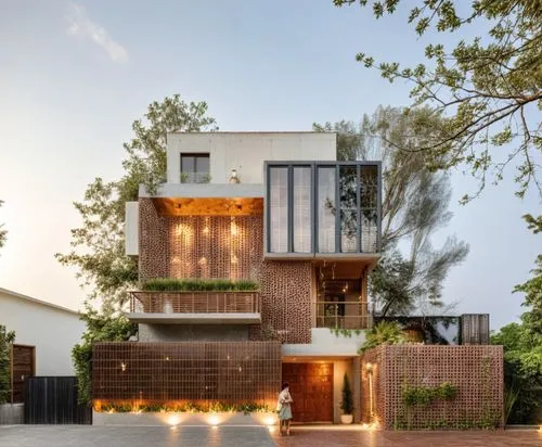 FACADE HOUSE, ALL BLACK THEME, BLACK CLADDING, 4K ULTRA REALISTIC, ON A CLEAR DAY .   ,modern house,cubic house,corten steel,residential house,seidler,brick house,garden design sydney,modern architect