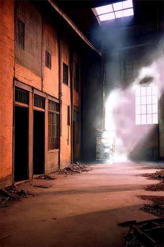 empty factory,industrial smoke,warehouses,auto repair shop,fireroom,warehouse,backlot,loading dock,industrial hall,factory,smoketown,dust plant,freight depot,burnouts,old factory,industrial landscape,okabe,futo,auto repair,hangars,Art,Artistic Painting,Artistic Painting 34