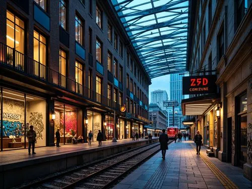 friedrichstrasse,leadenhall,britomart,carreau,nihonbashi,cheapside,galeries,train station passage,shopping street,shinbashi,galleria,yurakucho,trainshed,zeil,farringdon,paris shops,drottninggatan,gastown,spitalfields,upper market