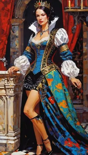 noblewoman,the carnival of venice,eldena,gitana,mezzosoprano,flamenca,Conceptual Art,Oil color,Oil Color 07