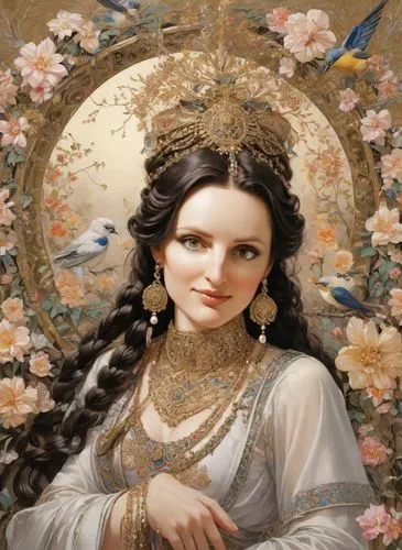 oriental princess,guanyin,diaochan,jasmine blossom,viveros,oriental painting