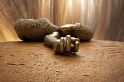 bronze sculpture ,a close up image of a gold colored figurine,buddha's hand,praying hands,folded hands,ron mueck,sculptor ed elliott,escultura,Common,Common,Natural