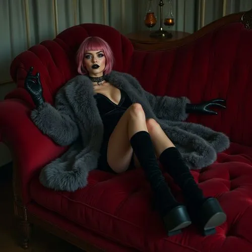 fur,tatianna,sofa,the fur red,burlesque,cruella,Photography,General,Realistic