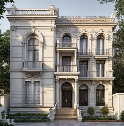 classical architecture,brownstone,house with caryatids,two story house,persian architecture,architectural style,luxury real estate,iranian architecture,victorian,victorian house,model house,neoclassic