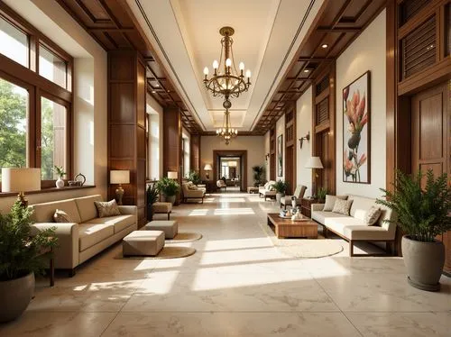 hotel lobby,lobby,hotel hall,luxury home interior,luxury hotel,amanresorts,hallway,intercontinental,sofitel,gleneagles hotel,interior decor,hallway space,grand hotel europe,foyer,penthouses,hotel nacional,interior decoration,3d rendering,entrance hall,coffered