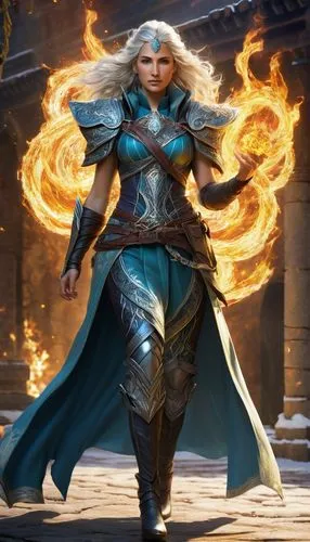 aegon,jaina,daenerys,teferi,sorceror,fire background,Conceptual Art,Daily,Daily 05