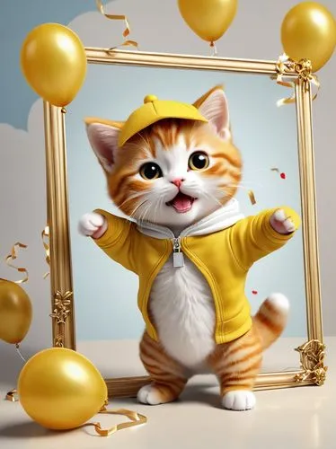 cartoon cat,cute cat,felidae,cat vector,happy birthday balloons,funny cat,birthday banner background,cat image,cute cartoon character,cute cartoon image,dogecoin,yellow background,tom cat,bonbon,yellow,cat cartoon,animal balloons,defense,balloon,gold and black balloons,Photography,General,Realistic