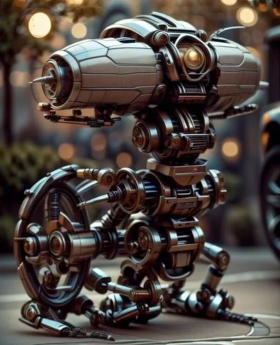 ballbot,scrap sculpture,mechanoid,mech,robotlike,aibo,mechanized,cyberdog,robotix,minibot,exoskeleton,matoran,mecha,irobot,paolozzi,chappie,cybersmith,robotized,birotron,autotron