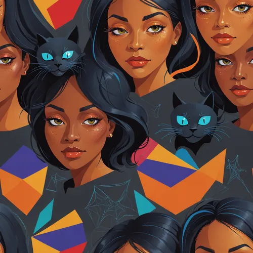 bluestar,mae,kat,nessa,esmeralda,kittani,Vector Pattern,Halloween,Halloween 01