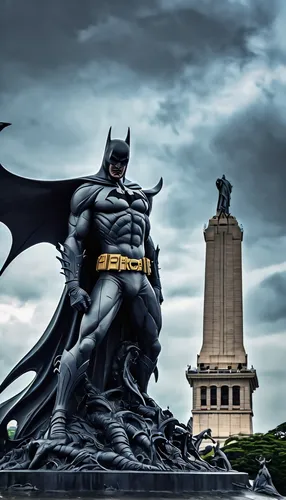 liberty statue,victory column,batagram,gothams,arkham,gotham,Illustration,Realistic Fantasy,Realistic Fantasy 47