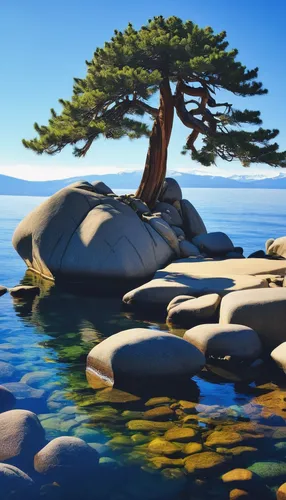 pine tree,coastal landscape,watercolor pine tree,beach landscape,the japanese tree,lake tahoe,pine-tree,sea landscape,landscape background,zen rocks,japan landscape,isolated tree,pebble beach,japanese zen garden,an island far away landscape,jack pine,world digital painting,black pine,background with stones,rocky beach,Conceptual Art,Daily,Daily 12