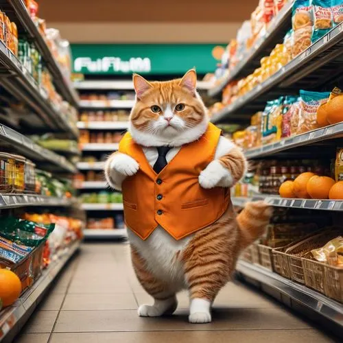 shopper,orange tabby cat,orange tabby,fat cat,ginger cat,red tabby,catwalk,grocery shopping,supermarket,shoplifter,cat image,mmogs,grocer,shopkeeper,pepperidge,funny cat,supercat,shoppers,mercadante,migros,Photography,General,Fantasy