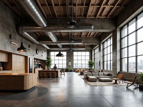 loft,lofts,penthouses,modern office,minotti,offices,concrete ceiling,contemporary decor,modern decor,interior modern design,interior design,creative office,sky apartment,apartment,bureaux,officine,wooden beams,apartment lounge,daylighting,hardwood floors