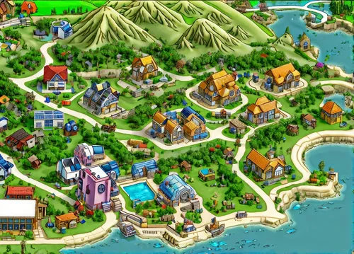 popeye village,resort town,mahogany bay,world 2nd clear lake,diamond lagoon,artificial island,the disneyland resort,atlantis,polynesia,artificial islands,rainbow world map,lagoon,flying island,fantasy city,aurora village,ms island escape,java island,theme park,water park,many glacier hotel