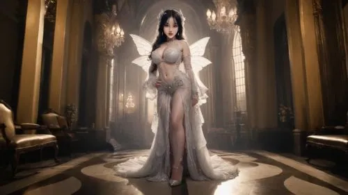 baroque angel,the angel with the veronica veil,angel,fairy queen,priestess,evil fairy