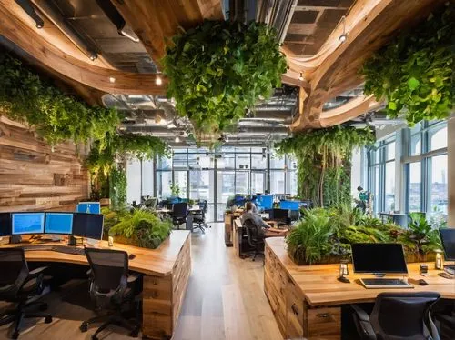 forest workplace,modern office,creative office,working space,offices,hanging plants,bureaux,workspaces,plant tunnel,ideacentre,conference room,company headquarters,work place,hostplant,greentech,meeting room,headquaters,ecotech,nettl,lendingtree,Illustration,Retro,Retro 13