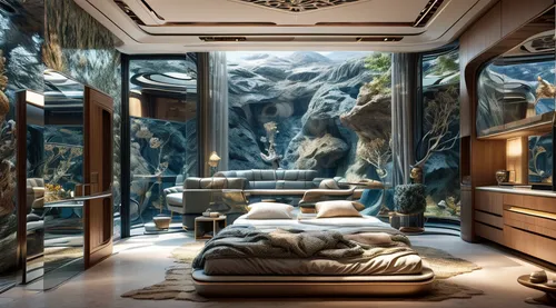 luxury bathroom,aquarium decor,sleeping room,great room,aquarium,aquariums,3d fantasy,fish tank,ornate room,luxury hotel,luxury property,luxury,acquarium,waterbed,mirror house,luxurious,underwater playground,luxury real estate,abandoned room,interior design