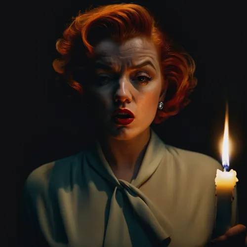 maureen o'hara - female,burning candle,transistor,fire eater,katherine hepburn,candlelight,flickering flame,burning cigarette,smouldering torches,candlelights,fire-eater,gas light,burning candles,tilda,candlemaker,flammable,cigarette girl,dark portrait,fire artist,flameless candle,Photography,Documentary Photography,Documentary Photography 06