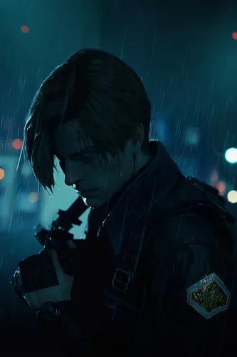 Leon from resident evil,blue rain,in the rain,heavy rain,protecting,rain cats and dogs,rainy,shepherd romance,shepard,rain,walking in the rain,companion,vigil,rainstorm,stony,the fallen,shelter,fallen